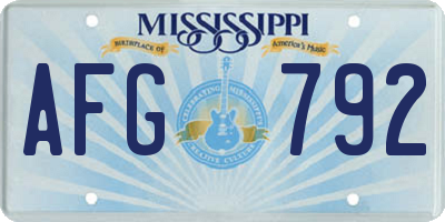 MS license plate AFG792