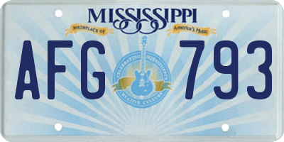 MS license plate AFG793