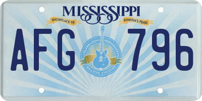MS license plate AFG796