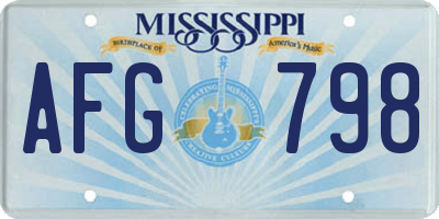 MS license plate AFG798