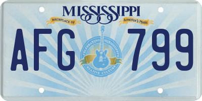 MS license plate AFG799