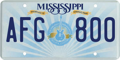 MS license plate AFG800
