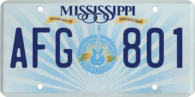 MS license plate AFG801