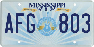 MS license plate AFG803