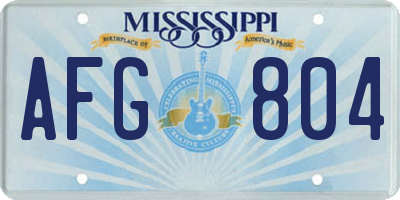 MS license plate AFG804