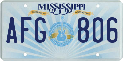 MS license plate AFG806