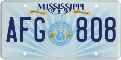 MS license plate AFG808