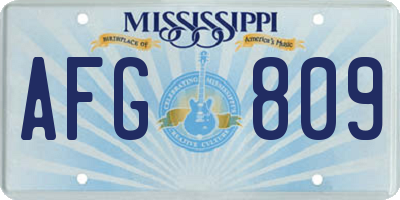 MS license plate AFG809