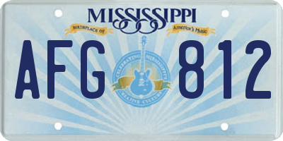 MS license plate AFG812