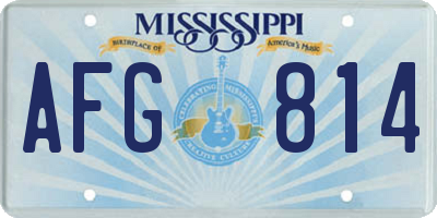 MS license plate AFG814