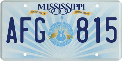MS license plate AFG815