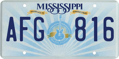 MS license plate AFG816