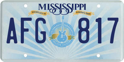 MS license plate AFG817