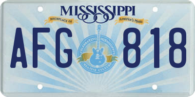 MS license plate AFG818