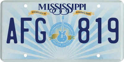 MS license plate AFG819