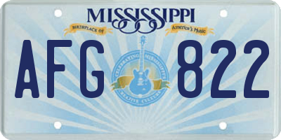 MS license plate AFG822