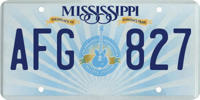 MS license plate AFG827