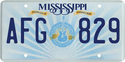 MS license plate AFG829
