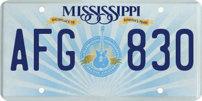 MS license plate AFG830