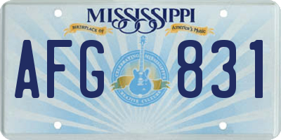 MS license plate AFG831