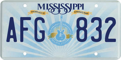MS license plate AFG832