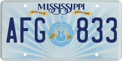 MS license plate AFG833
