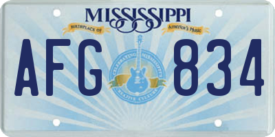 MS license plate AFG834
