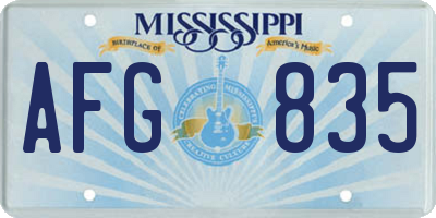 MS license plate AFG835