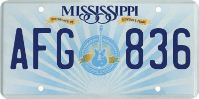 MS license plate AFG836
