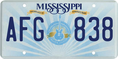 MS license plate AFG838