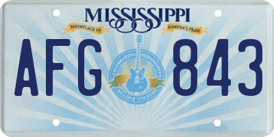 MS license plate AFG843