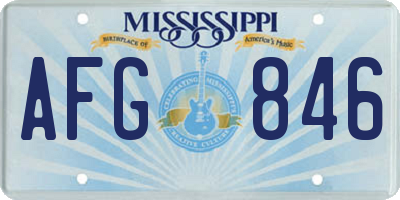 MS license plate AFG846