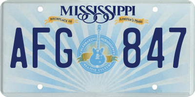 MS license plate AFG847