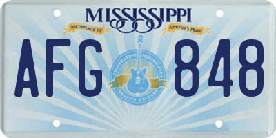 MS license plate AFG848