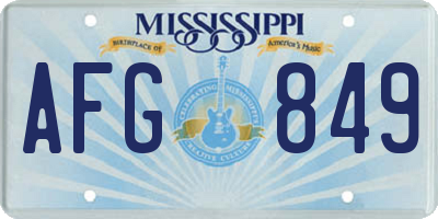 MS license plate AFG849