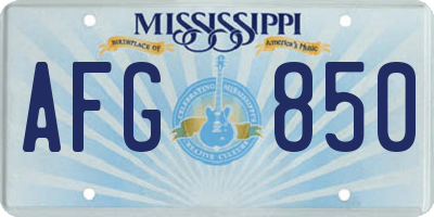 MS license plate AFG850