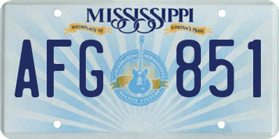 MS license plate AFG851