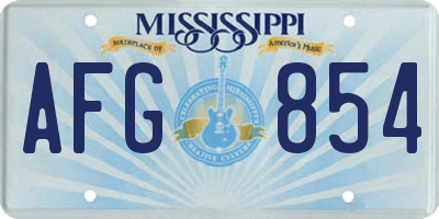 MS license plate AFG854