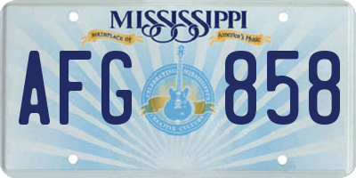 MS license plate AFG858