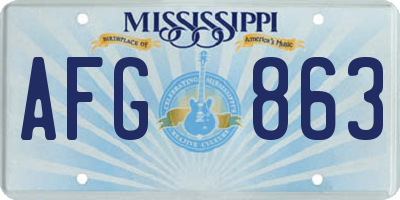 MS license plate AFG863