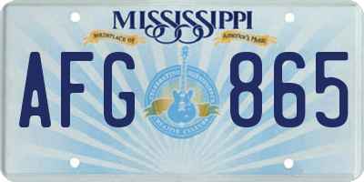 MS license plate AFG865