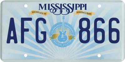 MS license plate AFG866