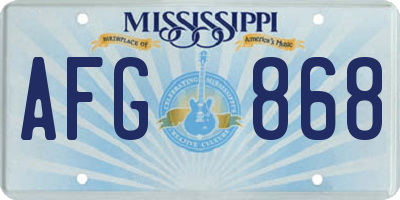 MS license plate AFG868