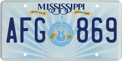 MS license plate AFG869
