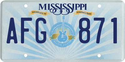 MS license plate AFG871