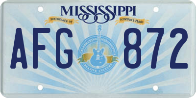 MS license plate AFG872