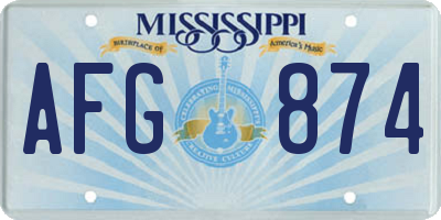 MS license plate AFG874