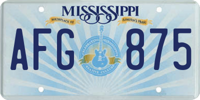 MS license plate AFG875