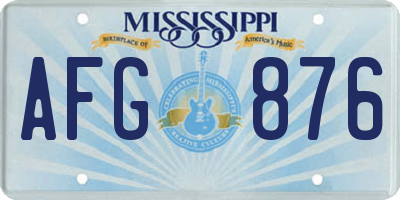 MS license plate AFG876