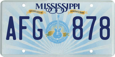 MS license plate AFG878